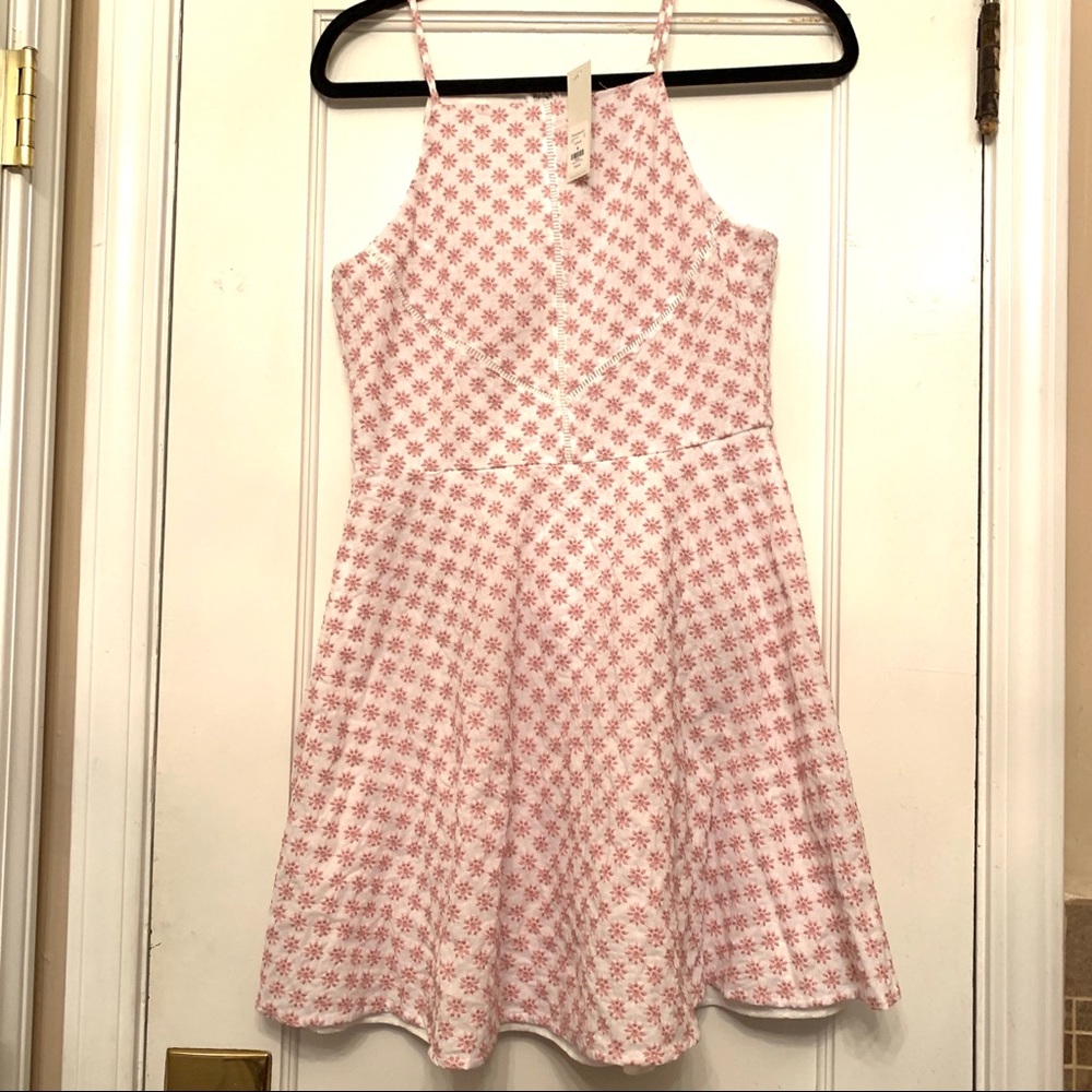 Francescas Pink & White Fit & Flare Dress NWT